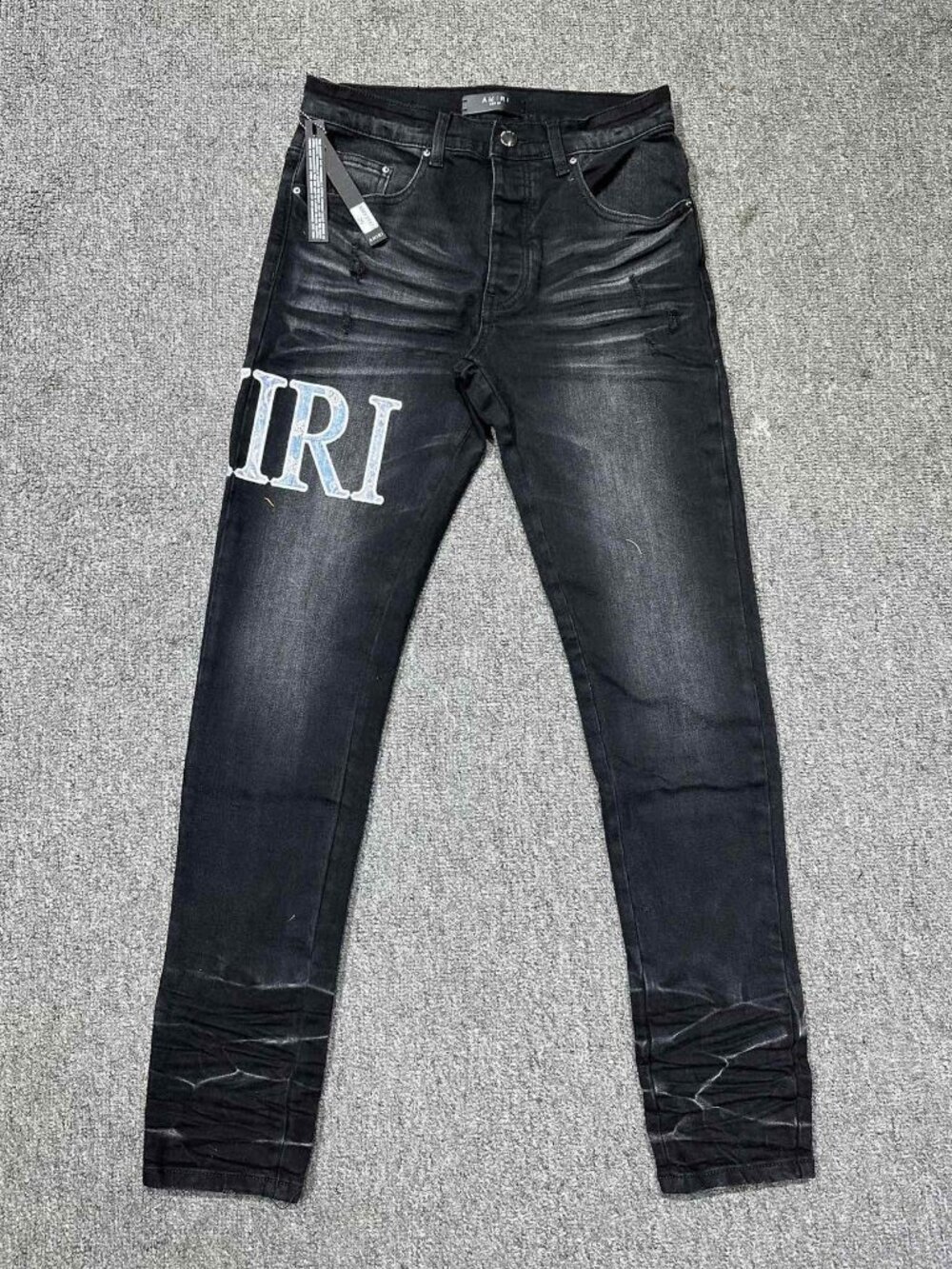 AMIRI Brand Logo Label Straight Tube No Pattern No Pattern Jeans